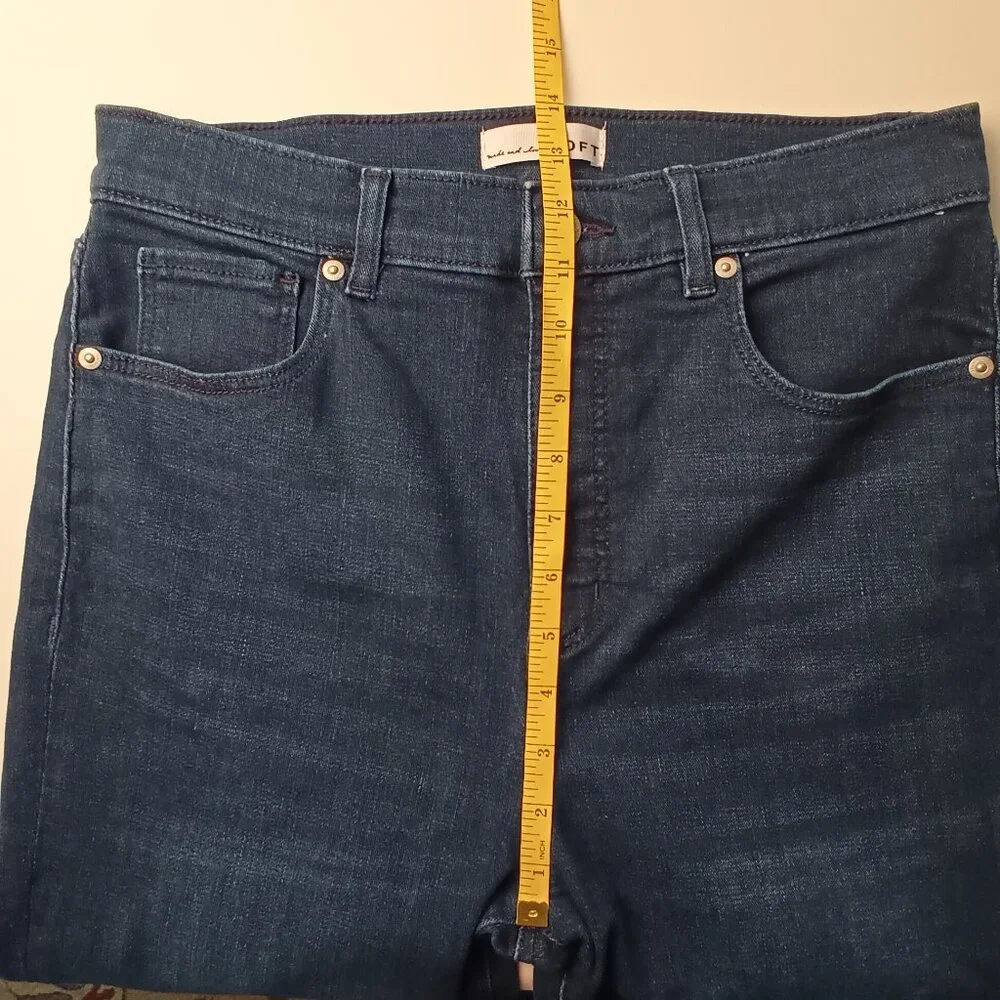Loft Denim Jeans Size 30/10 The Slim Flare High Rise Dark Wash - Picture 9 of 11